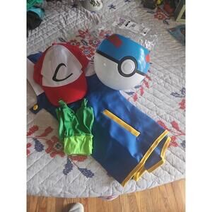 Pokemon lot cosplay dress up pretend halloween youth sz 10/12